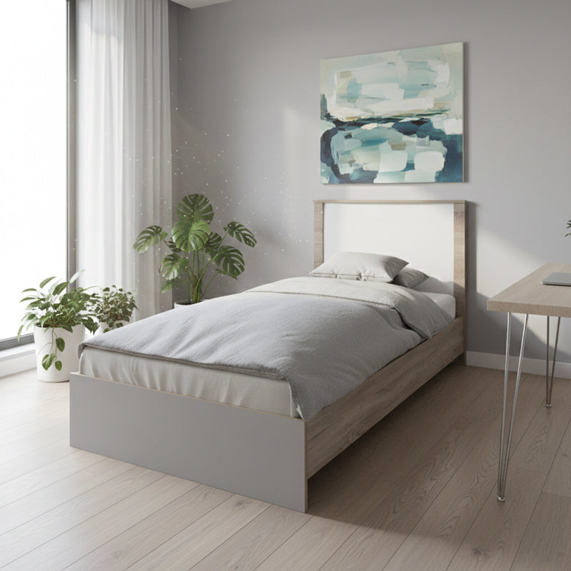 Athos bed in sonoma-white shade 90x190cm