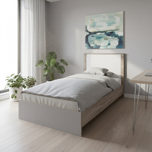 Athos bed in sonoma-white shade 90x190cm