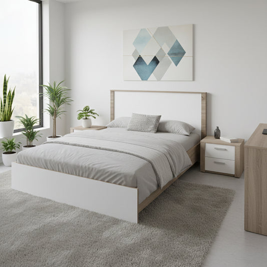 Athos bed in sonoma-white shade 140x200 cm