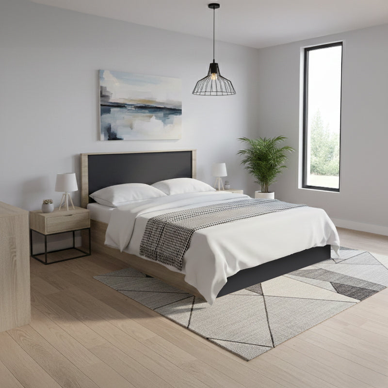 Athos bed in sonoma -anthracite shade 160x200 cm