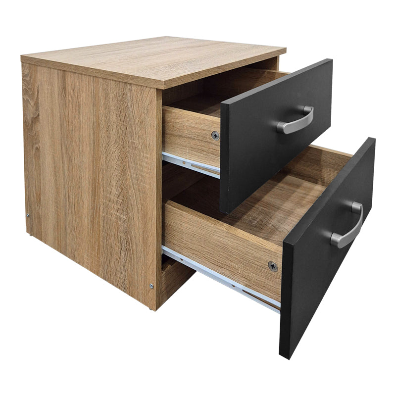 Athos bedside tables in sonoma-anthracite shade 48x40x41.5cm