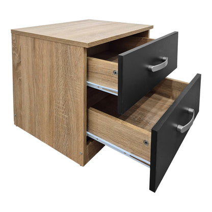 Athos bedside tables in sonoma-anthracite shade 48x40x41.5cm