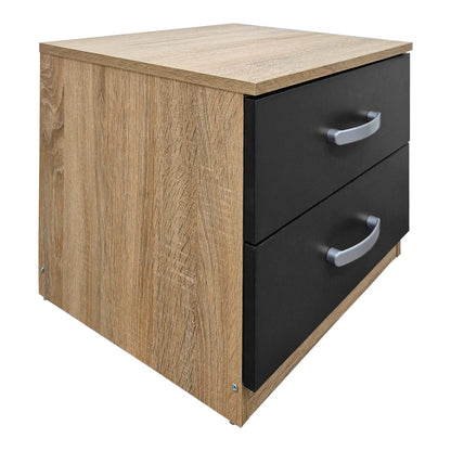 Athos bedside tables in sonoma-anthracite shade 48x40x41.5cm