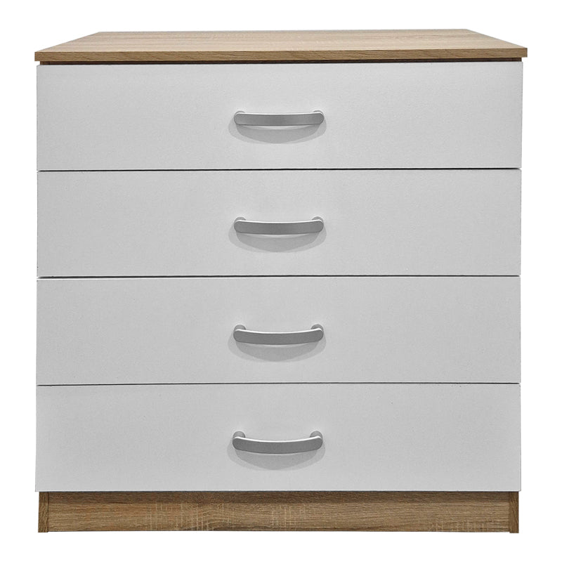 Athosa chest of drawers pakoworld in sonoma-white shade 80x40x79cm
