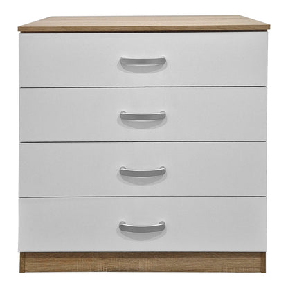 Athosa chest of drawers pakoworld in sonoma-white shade 80x40x79cm