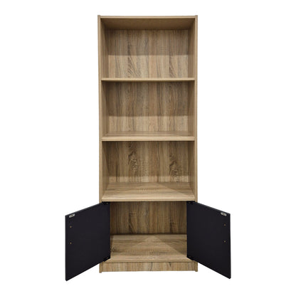 Tekaro bookcase sonoma-anthracite 60x29x166cm