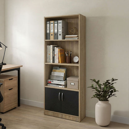 Tekaro bookcase sonoma-anthracite 60x29x166cm