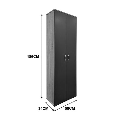 Shoe rack-wardrobe Racka sonoma-anthracite 58x34x186cm