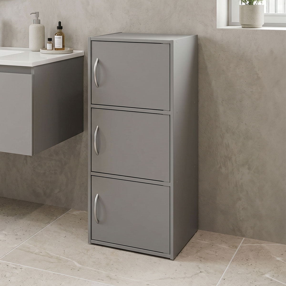 Soline column cabinet light grey 40x34.5x90.5cm