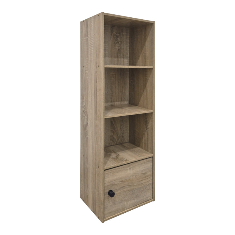 Lenobia column bookcase with cabinet sonoma 30.5x24x95cm