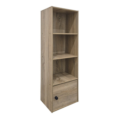 Lenobia column bookcase with cabinet sonoma 30.5x24x95cm