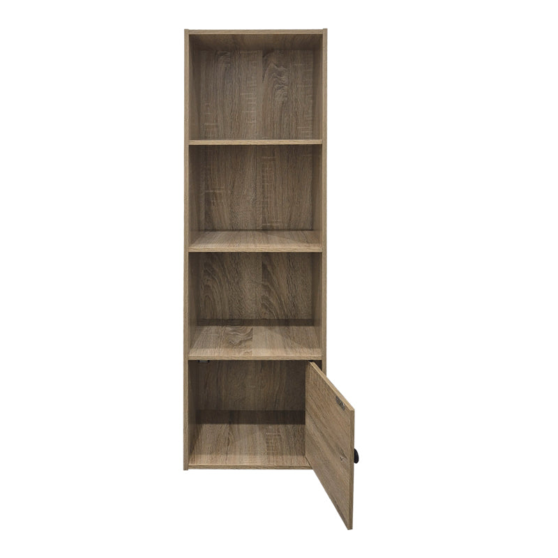 Lenobia column bookcase with cabinet sonoma 30.5x24x95cm