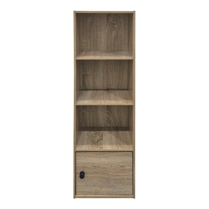 Lenobia column bookcase with cabinet sonoma 30.5x24x95cm