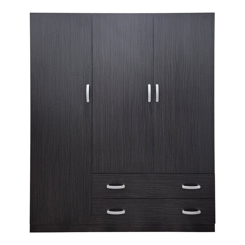 Three-leaf wardrobe with 2 drawers Alvia pakoworld wenge150x51x180cm