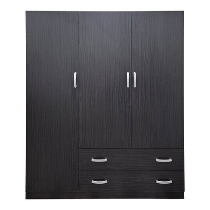 Three-leaf wardrobe with 2 drawers Alvia pakoworld wenge150x51x180cm
