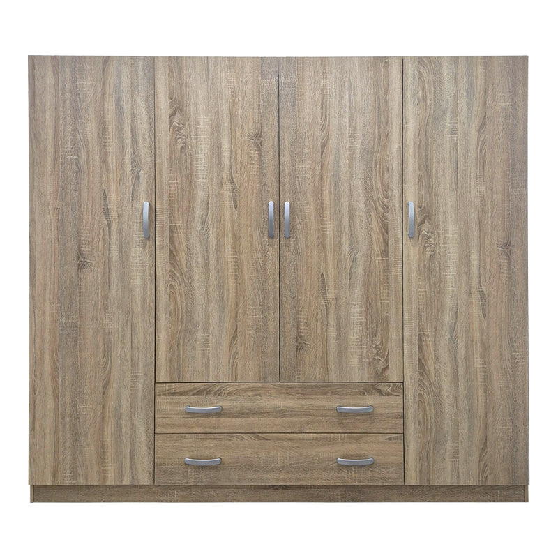 Four-leaf wardrobe with 2 drawers Alvia pakoworld sonoma 200x51x180cm