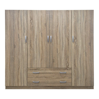 Four-leaf wardrobe with 2 drawers Alvia pakoworld sonoma 200x51x180cm