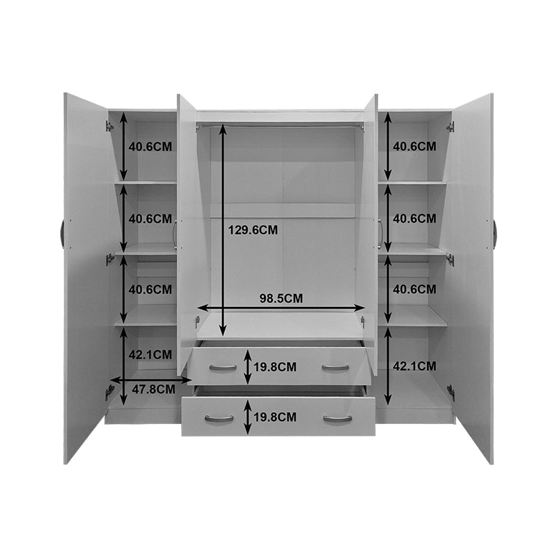 Four-leaf wardrobe with 2 drawers Alvia pakoworld sonoma 200x51x180cm