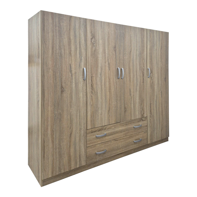 Four-leaf wardrobe with 2 drawers Alvia pakoworld sonoma 200x51x180cm