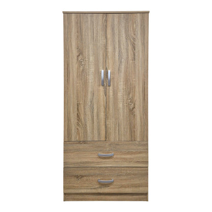 Double-leaf wardrobe with 2 drawers Alvia pakoworld sonoma 80x51.5x180cm