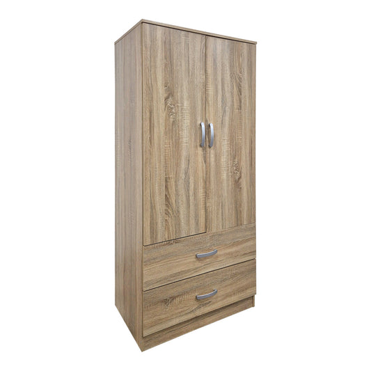 Double-leaf wardrobe with 2 drawers Alvia sonoma 80x51.5x180cm