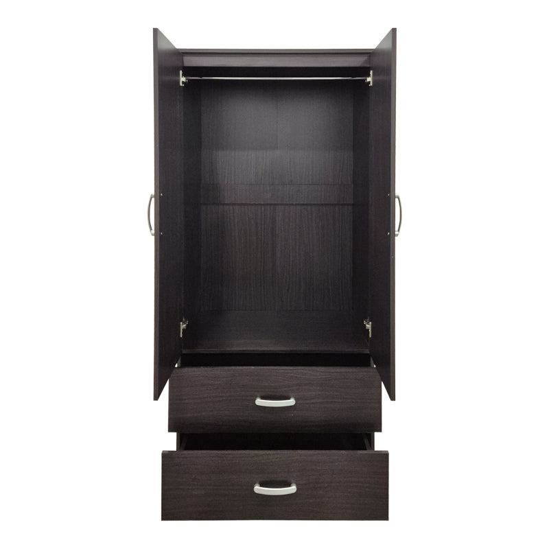 Double-leaf wardrobe with 2 drawers Alvia wenge 80x51.5x180cm