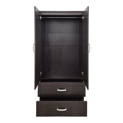Double-leaf wardrobe with 2 drawers Alvia wenge 80x51.5x180cm