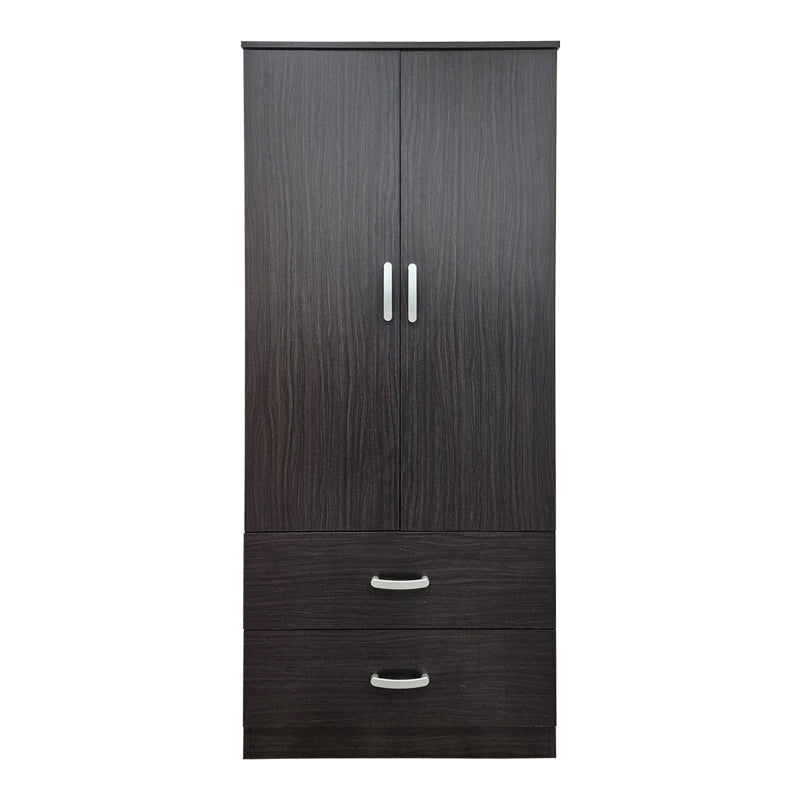 Double-leaf wardrobe with 2 drawers Alvia wenge 80x51.5x180cm