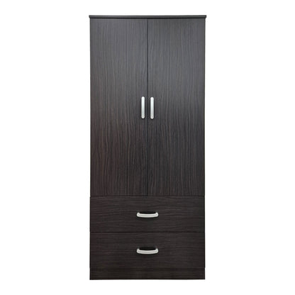 Double-leaf wardrobe with 2 drawers Alvia wenge 80x51.5x180cm