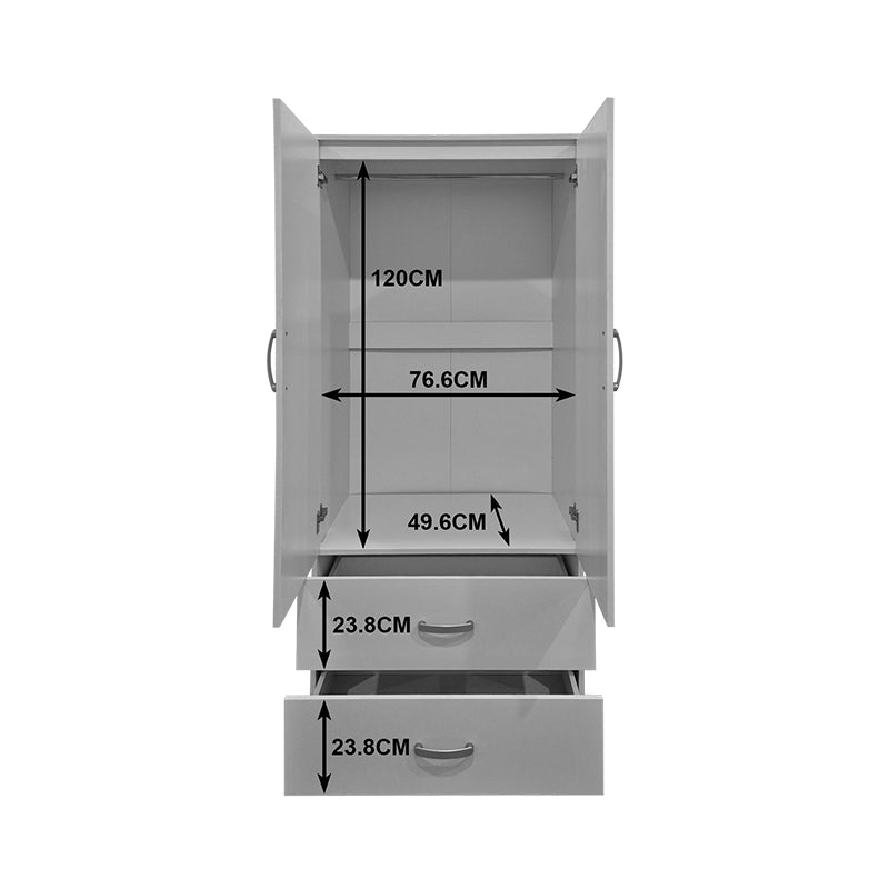 Double-leaf wardrobe with 2 drawers Alvia wenge 80x51.5x180cm
