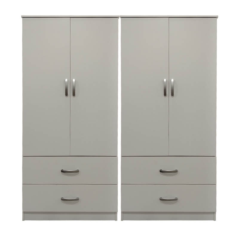 Four-leaf wardrobe with drawers Athos pakoworld white 160x42x180cm