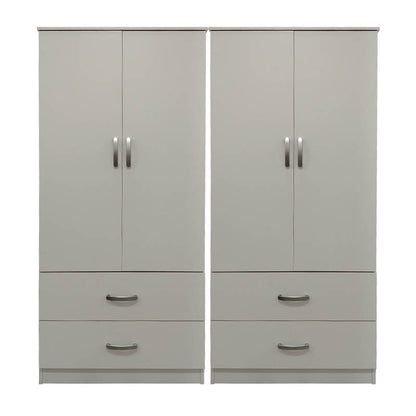 Four-leaf wardrobe with drawers Athos pakoworld white 160x42x180cm
