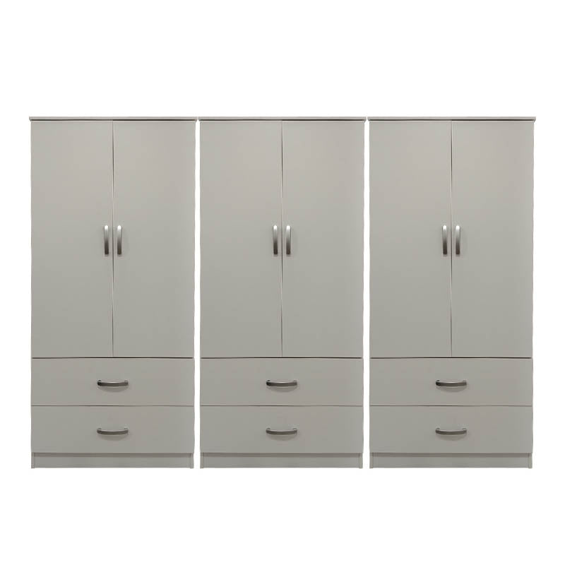 Six-leaf wardrobe with drawers Athos pakoworld white 240x42x180cm
