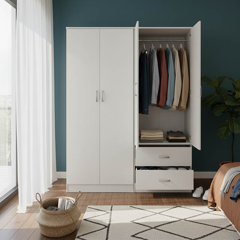 Four-leaf wardrobe Athos white 160x42x180cm