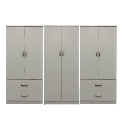 Athos six-door wardrobe white 240x42x180cm
