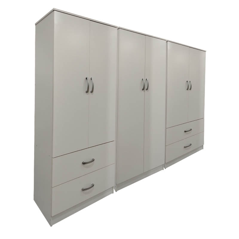 Athos six-door wardrobe white 240x42x180cm