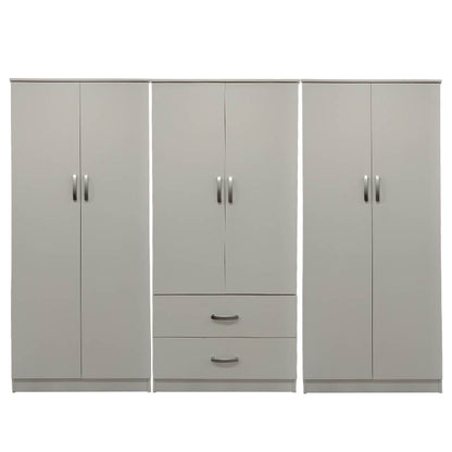 Athos I six-door wardrobe white 240x42x180cm