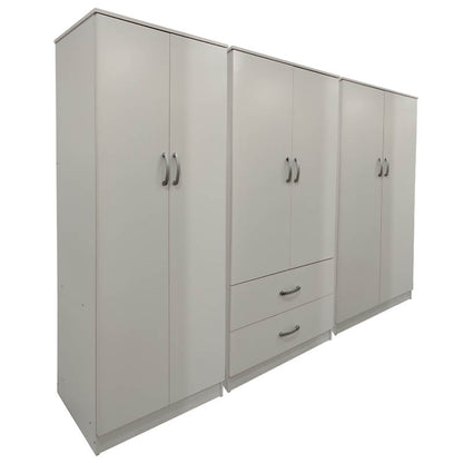 Athos I six-door wardrobe white 240x42x180cm