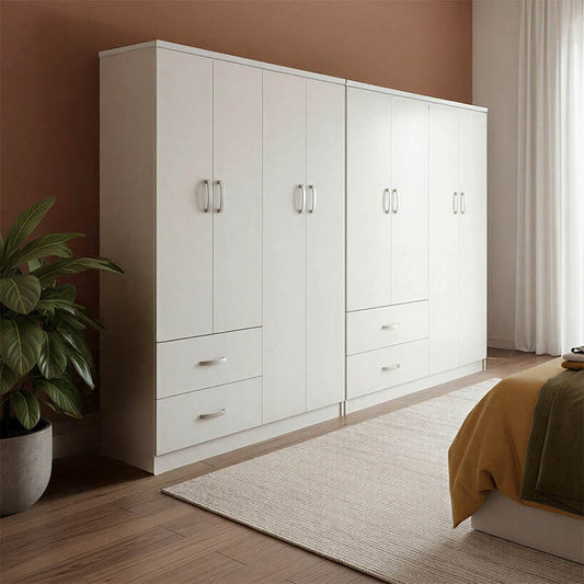 Athos eight-door wardrobe white 241x42x181cm