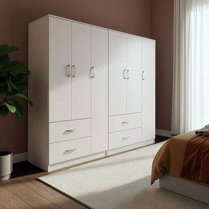 Athos pakoworld six-door wardrobe white 180x42x180cm