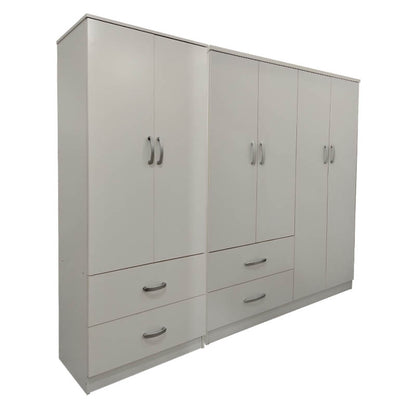 Athos pakoworld six-door wardrobe white 200.5x42x180cm