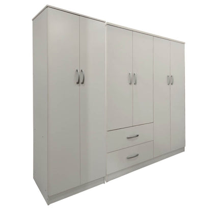 Athos Ι six-door wardrobe white 200.5x42x180cm