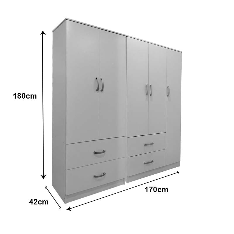 Athos pakoworld five-door wardrobe white 170x42x180cm