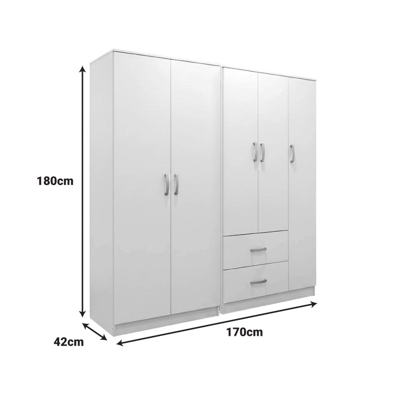 AthosI  five-door wardrobe white 170x42x180cm