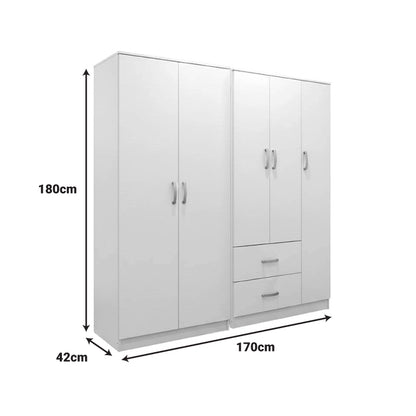 AthosI  five-door wardrobe white 170x42x180cm