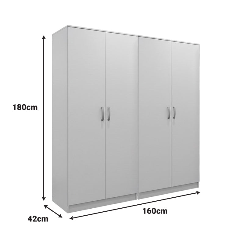 Four-leaf wardrobe Athos Ι white 160x42x180cm