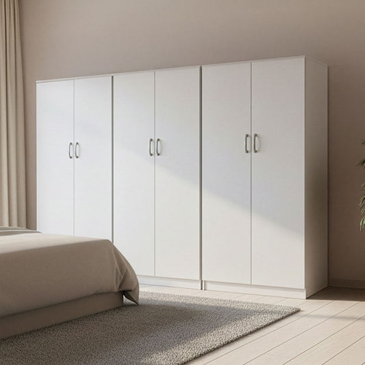Athos II six-door wardrobe white 240x42x180cm
