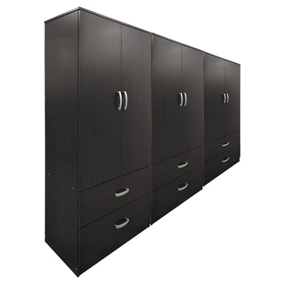 Athos pakoworld six-door wardrobe with drawers wenge 240x42x180cm