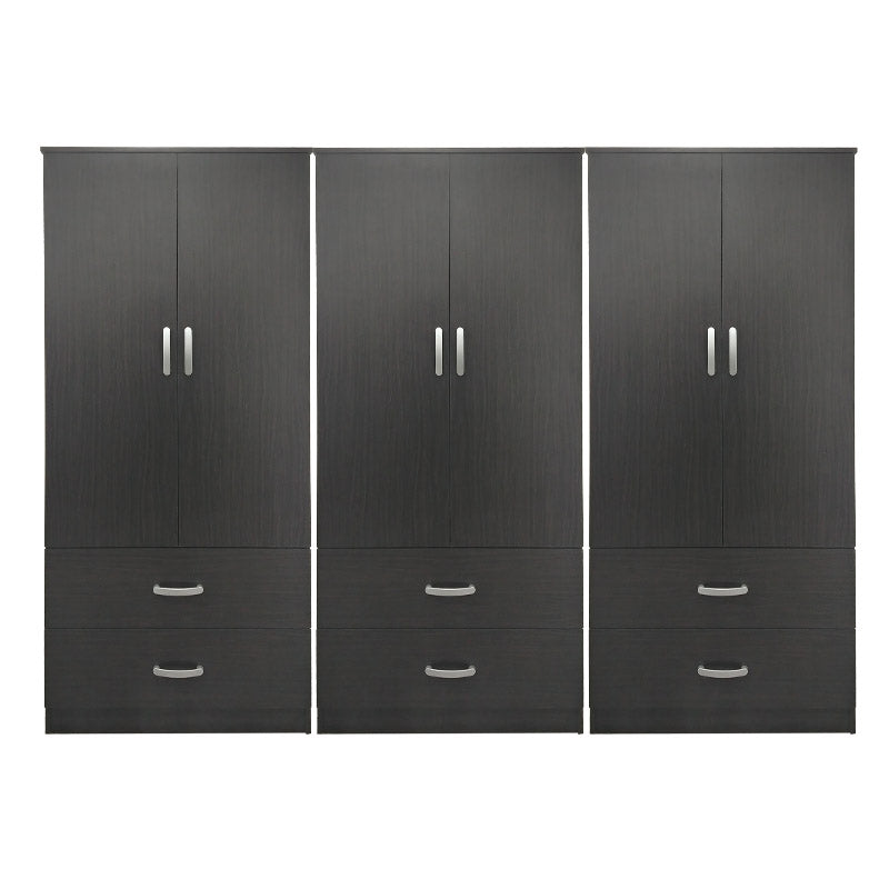 Athos pakoworld six-door wardrobe with drawers wenge 240x42x180cm