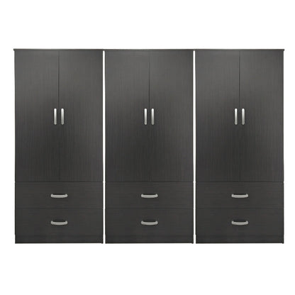 Athos pakoworld six-door wardrobe with drawers wenge 240x42x180cm
